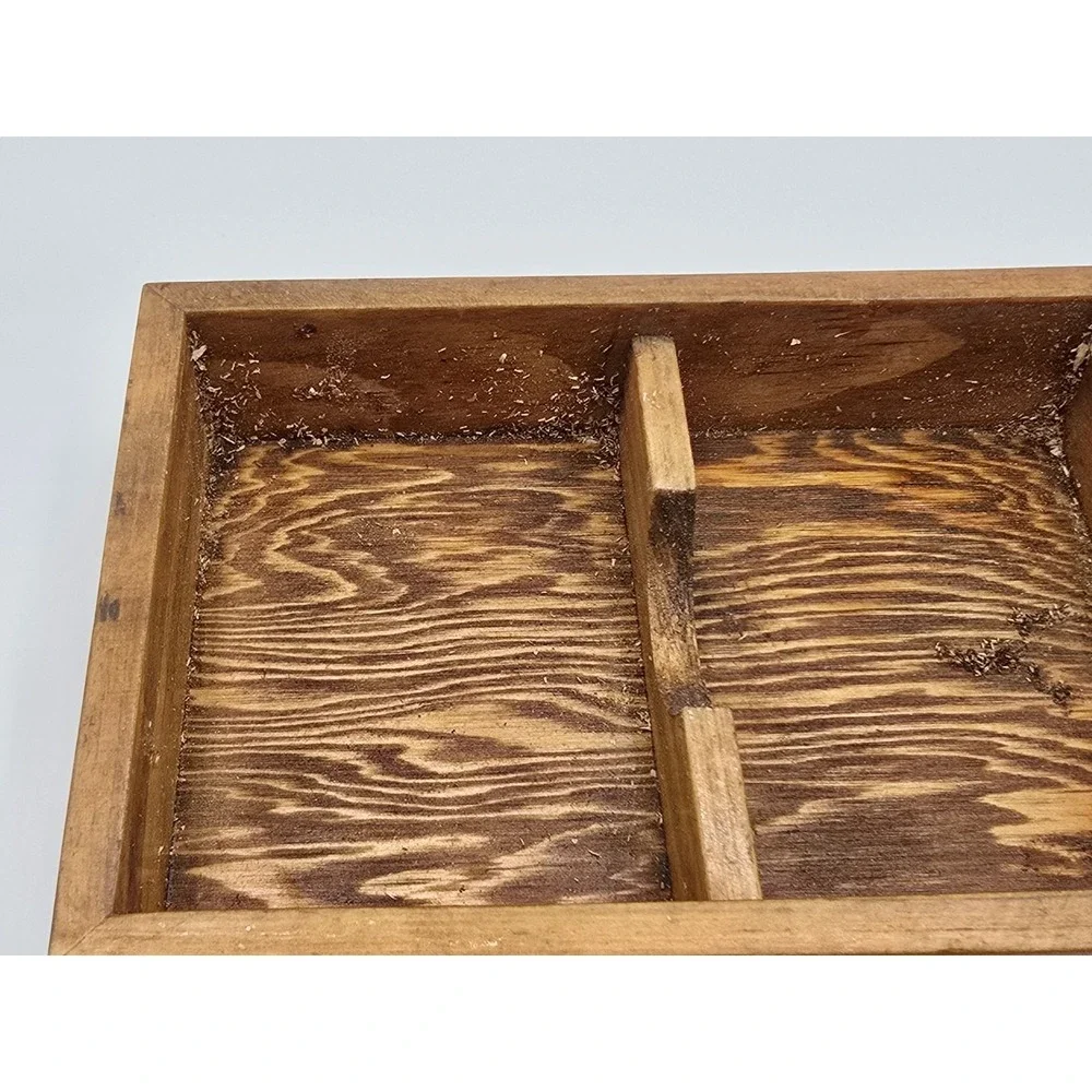 Vintage Mid‎ Century Ocean Beach Wooden Trinket Jewelry Box Seagulls Divided